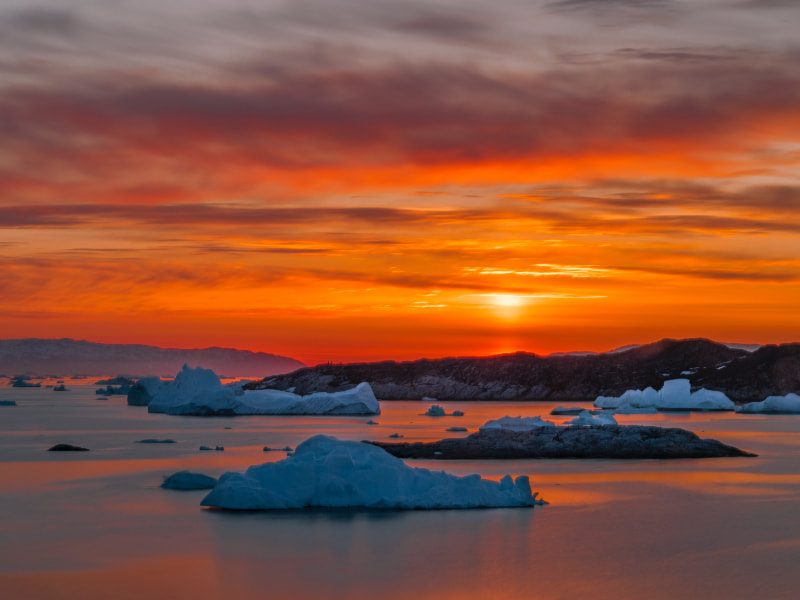Sunset in Greenland